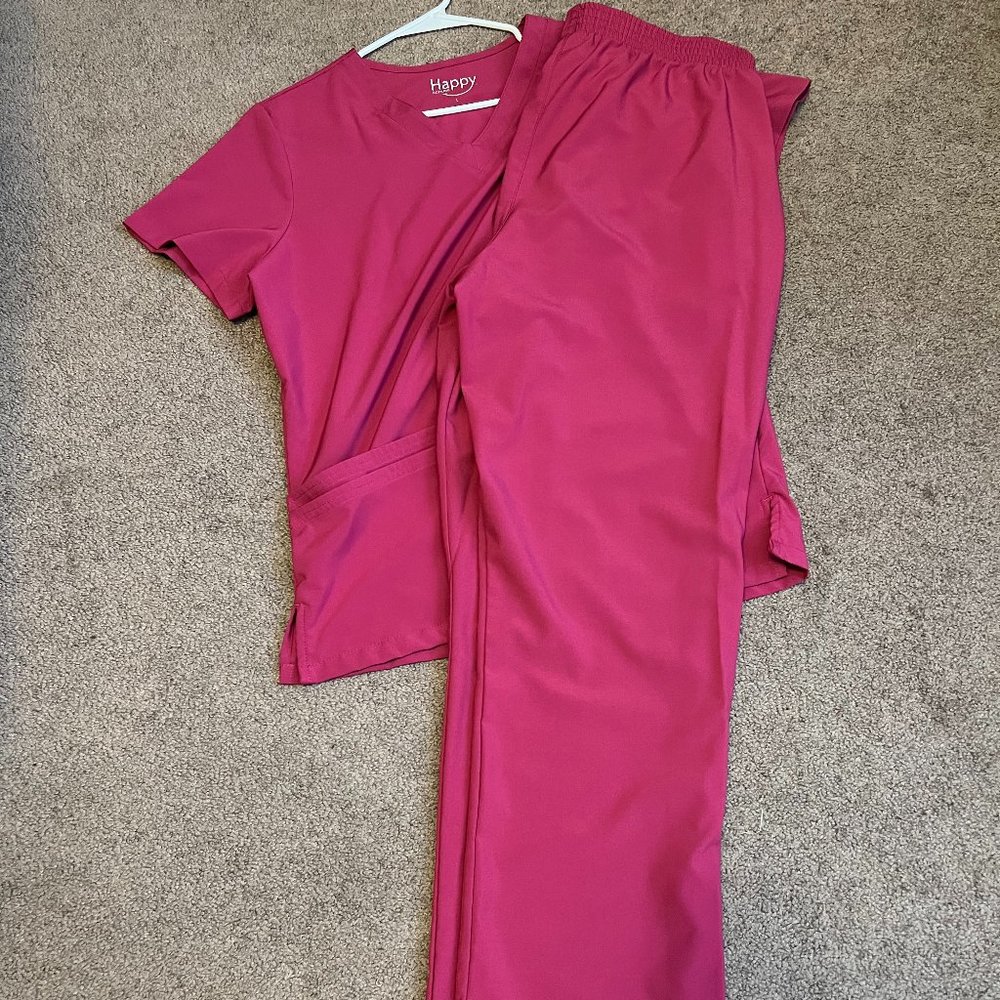 Uniform Advantage Happy Scrub Set in Pink